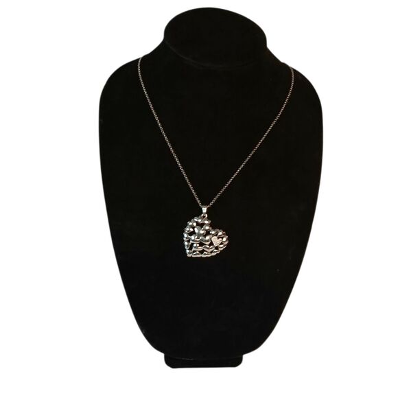 Brighton Large Heart Pendant Necklace Multiple Hearts Small Rhinestone Heart 18" - Picture 2 of 16